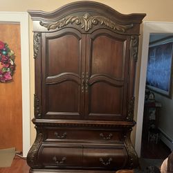 Solid Marble Bed Room Set, Armoire, Dresser And Mirror,  Two Nightstand 