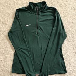 Nike Men’s Dri-Fit Half-Zip Top Green Size Large w/Thumb Holes -Measurements and Condition are in photos  -Feel free to ask questions
