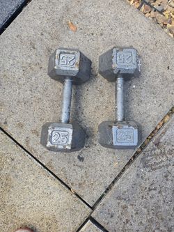 25 lb Cast Iron Hex Dumbbells Pair