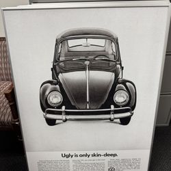 Original VW dealer Vintage Posters in aluminum frame