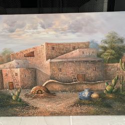 Oil Painting Adobe In Dessert