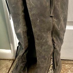 Gray Knee High Boots 6.5-7