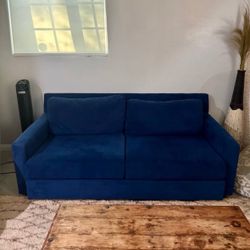 The World’s Most Comfortable Couch! Custom Made Memory Foam Microfiber Royal Blue Loveseat Couch Sofa