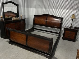Three piece king size bedroom set in fair condition