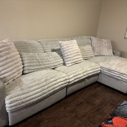 3 Seater Recliner Couch W/ Pullout Bed And Storage!