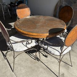Round Table 4 Chairs And 2 Drawer Dresser 