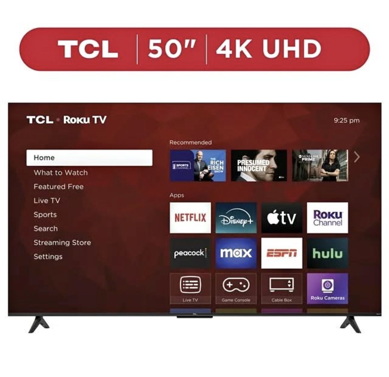 TCL 50" ClTCL 50" Class 4-Series 4K UHD HDR Smart Roku TVass 4-Series 4K UHD HDR Smart Roku TV