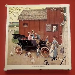 Vintage Norman Rockwell "The Famous Model T was Boss of the Road" 20"x20" Print (I Have 3 Available Prints)