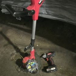 Impact Drill And Weed Eater Combo