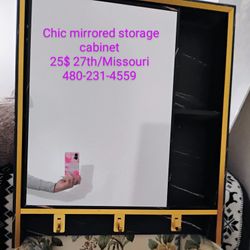 25$ Chic Mirrored Storage Cabinet 