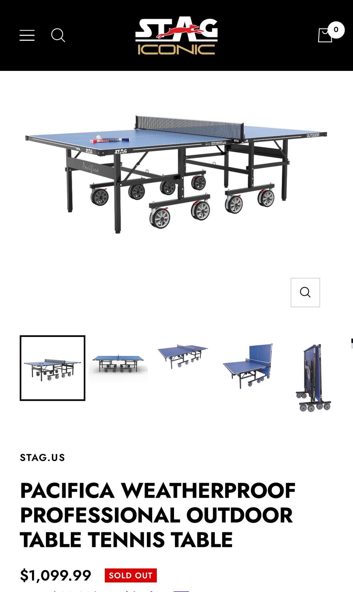 STAG PACIFICA WEATHERPROOF PROFESSIONAL OUTDOOR/INDOOR TABLE TENNIS PING PONG MSRP 1100$