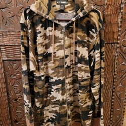 PJ MARK  XL And X Long Camouflage Full Zipper Hoodie 