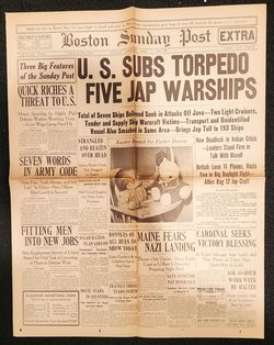 1942 Boston Sunday Post Front Page WW2