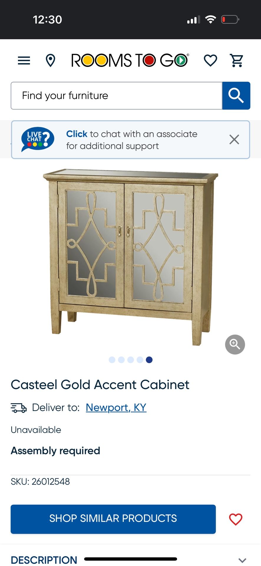 Casteel Gold Accent Cabinet