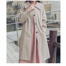 Moving sale! Plain Single-Breasted Midi Trench Coat