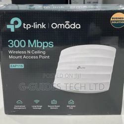 TP-Link Omada EAP115, which is a 300Mbps Wireless N Ceiling Mount Access Poin