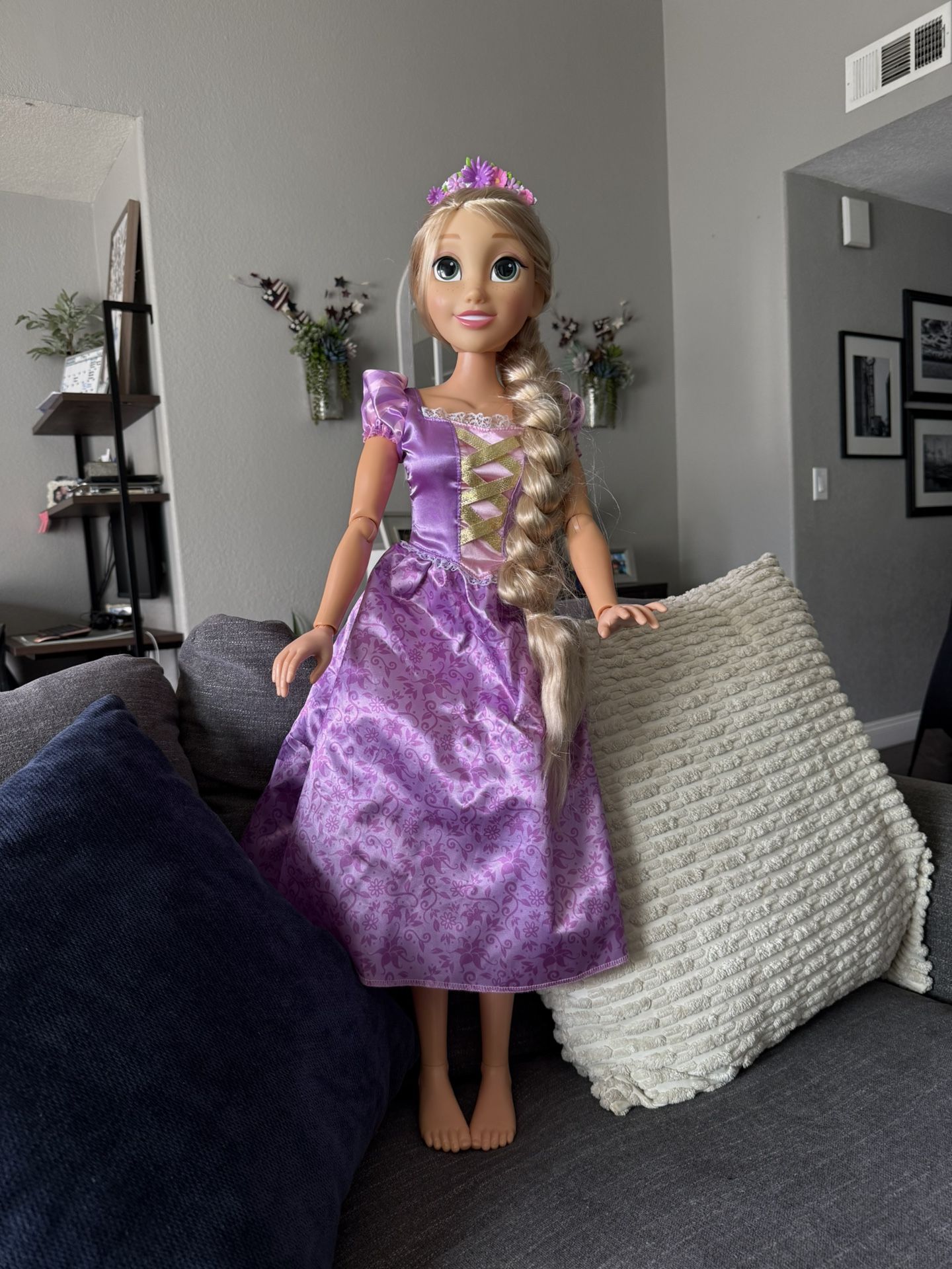 Tall Rapunzel Princess Doll in Purple Dress