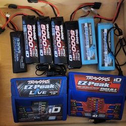 Traxxas EZ-Peak Live Multi-Chemistry Battery Charger w/Auto iD (4S/12A/100W) With 7x Batts, 2nd Charger