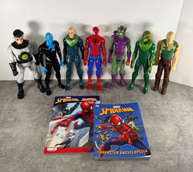 Marvel Spider-Man Action Figure Lot with Books