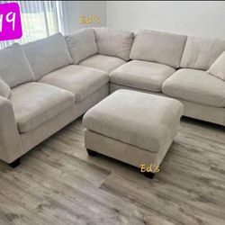 BRAND NEW 4PCS SECTIONAL SOFA SET WITH OTTOMAN AND ACCENT PILLOW INCLUDED $499