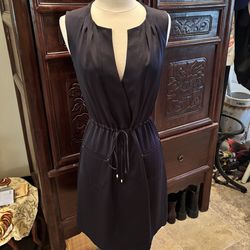 Elie Tahari Satin Navy Blue Dress