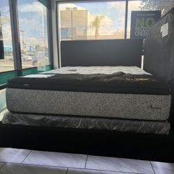 😴 NEW!! LED Bed frame Black /SOFT Material 😴 