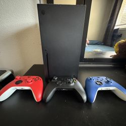 Xbox X With 3 Controllers 