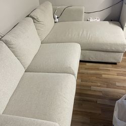 IKEA FINNALA Sofa with Chaise – Gunnared Beige