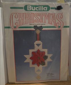 Bucilla Christmas Poinsettia wall hanging