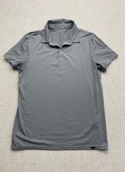 Barbell Apparel Polo Shirt Mens L Gray Performance Stretch Athletic Golf Gym