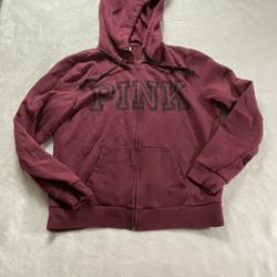 VS Pink Full Zip Hoodie Sweatshirt Size Large