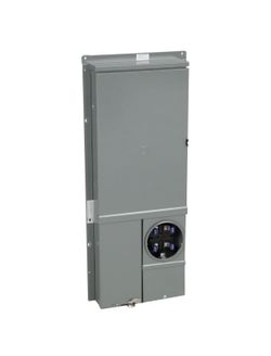 Square D - Homeline 200-Amp 20-Space 40-Circuit Solar-Ready Combination Meter Socket and Main Breaker Load Center for Plug-on Neutral breakers