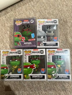 Assortment of TMNT Funko Pop! Teenage Mutant Ninja Turtles Raphael, Shredder, Leonardo SELL/TRADE
