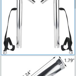 NovelBee 2pcs Stainless Steel Outrigger Boat Fishing Rod Holder,Fishing Pole Holder for Marine Boat Yacht