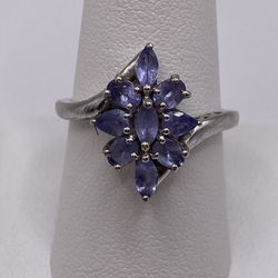 Tanzanite Cluster 925 Ring 