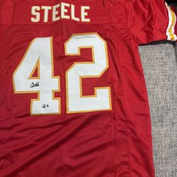 CARSON STEELE SIGNED AUTOGRAPHED Custom Jersey -Beckett Coa Kansas City Chiefs