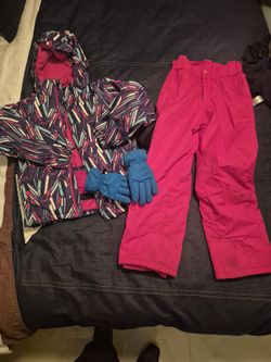 Ski Girls Outfit Size 8-10 Pants,jacket, Gloves