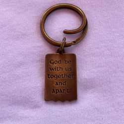 Retired Bronze James Avery God Be With Us Together And Apart Keychain