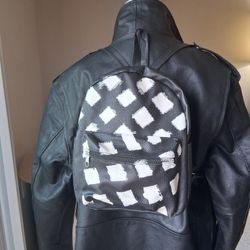 Black Geometric Print Mini Backpack