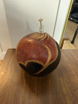 Signed Numbered Gourd Candle Lamp