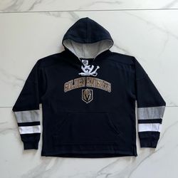 Vegas Golden Knights NHL Lace Up Hoodie Black Gray Size Large