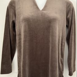 PURE JILL (J. JILL) SIZE M VELOUR TUNIC & PURE JILL SIZE L VELOUR LEGGINGS