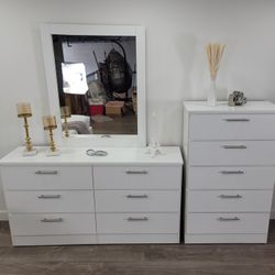 Brand New Dresser with Mirror and Chest / Comoda con Espejo y Gavetero Nuevos a Estrenar …. Fast 🚚