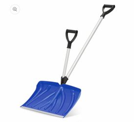Snow Shovel - 4.4 FT Height - w/Spring Assisted Handle - Blue