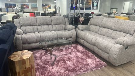 Weekend Special Sale Now!! Beautiful Grey Sofa&Loveseat 4x Recliners $999