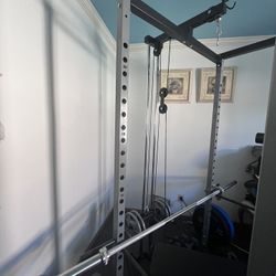 multi function squat power rack cage  workout (with cable accessories and lat pulldown)