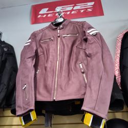 Women motorcycle protective leather jacket brand new size large
