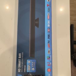 ANTOP AT-500SBS Black HD Smart Bar Amplified Indoor HDTV & FM Antenna with 80 Mile Range