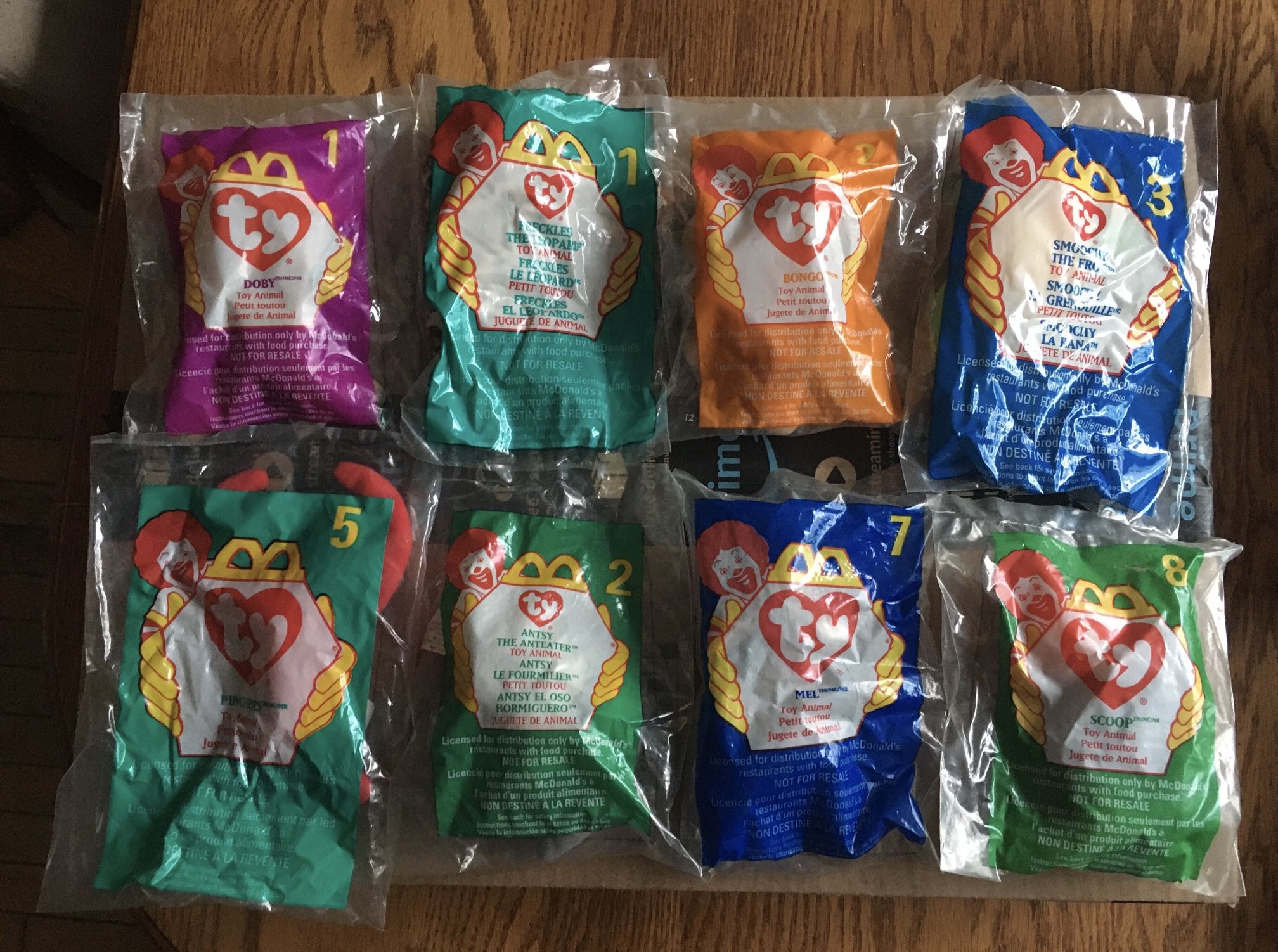 Beanie babies from McDonald’s happy meals. Birthday party Grab TY Beanie Babies 1996, 97, 98, 2000.