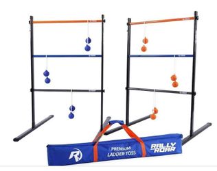 New Rally and Roar Metal Ladder Toss Game Set with 2 Targets, 6 Rubber Bolas, Zippered Carrying Case